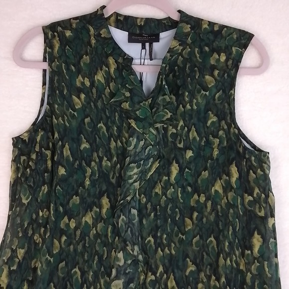 Donna Karan Silk Sleeveless Blouse Size Small in Camouflage - Picture 2 of 10